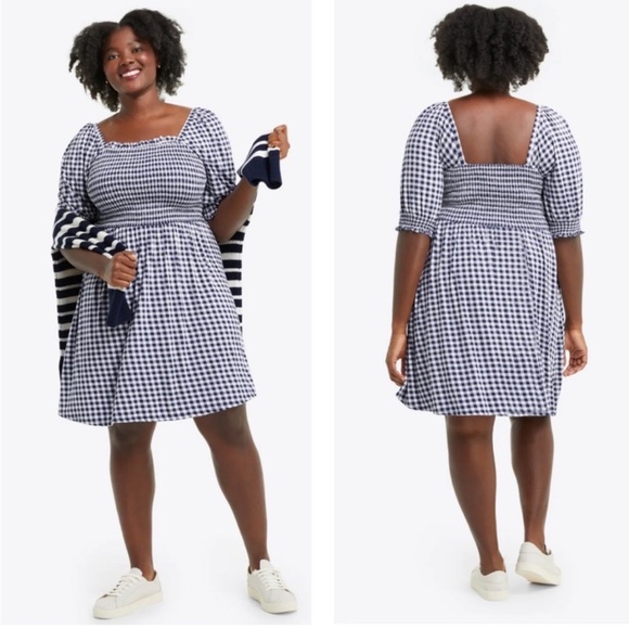 DRAPER JAMES Jo Dee Dress Nassau Navy Gingham size Small - Picture 3 of 8